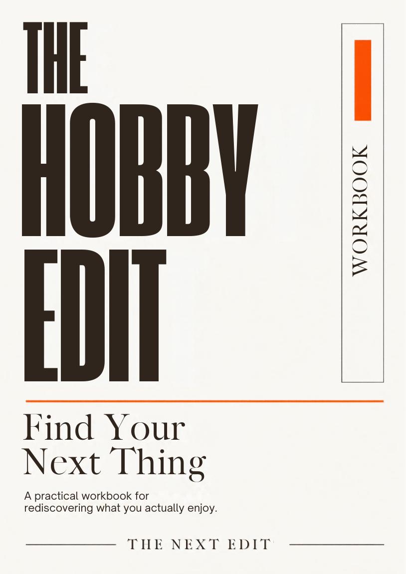 The Hobby Edit — Find Your Next Thing cover